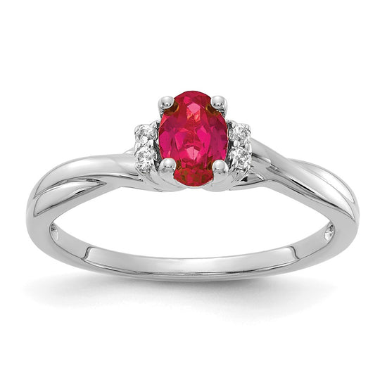 Diamond and Oval Gemstone Ring
