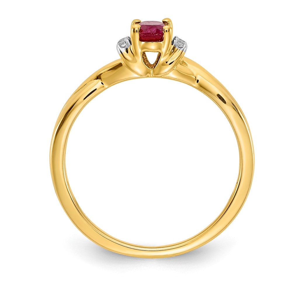 Diamond and Oval Gemstone Ring