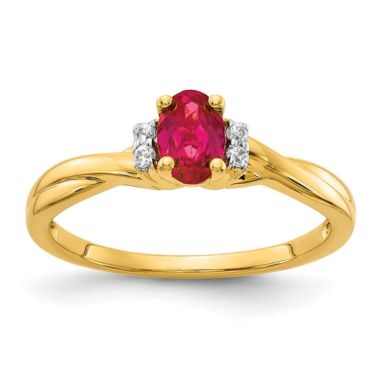 Diamond and Oval Gemstone Ring