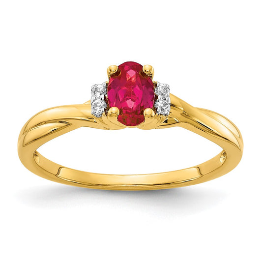 Diamond and Oval Gemstone Ring