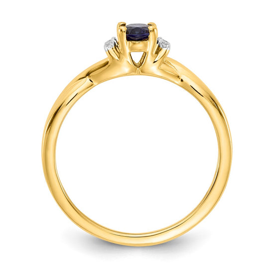 Diamond and Oval Gemstone Ring
