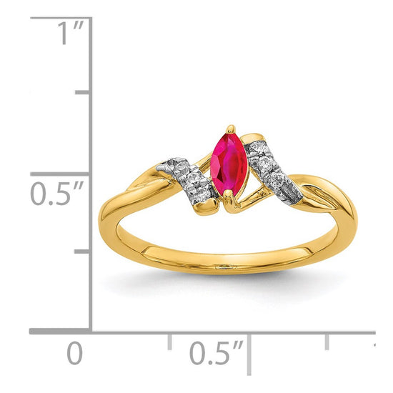 Diamond and Marquise Gemstone Ring
