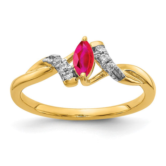 Diamond and Marquise Gemstone Ring