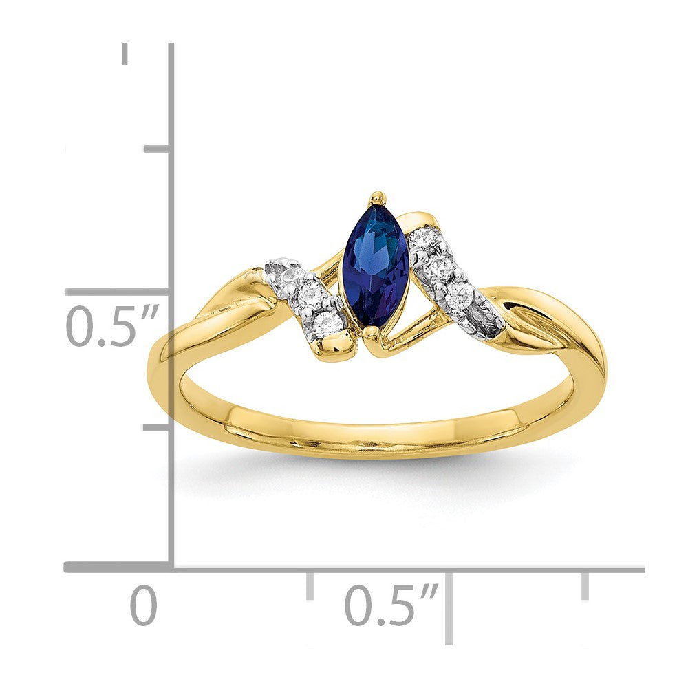 Diamond and Marquise Gemstone Ring