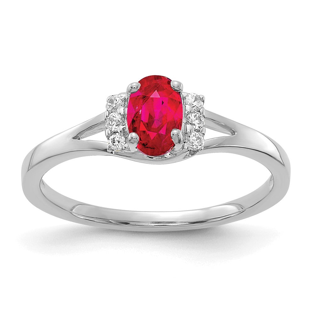 Diamond and Oval Gemstone Ring