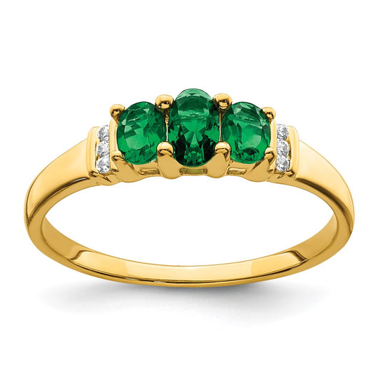 Polished Triple Gemstone and Diamond Rings