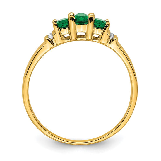 Polished Triple Gemstone and Diamond Rings