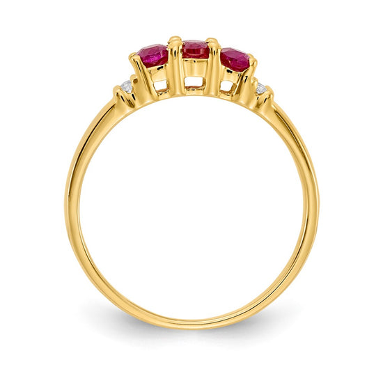 Polished Triple Gemstone and Diamond Rings