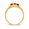 Polished Triple Gemstone and Diamond Rings