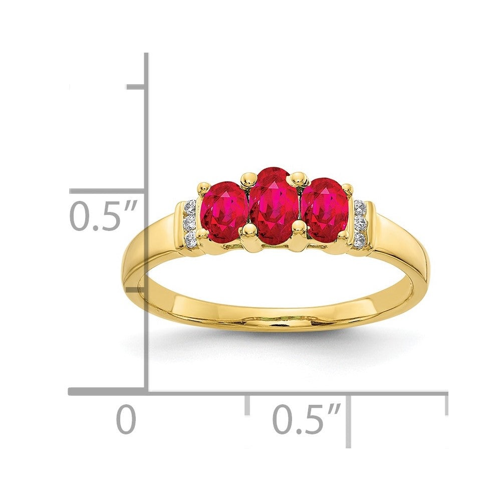 Polished Triple Gemstone and Diamond Rings