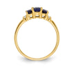 Polished Triple Gemstone and Diamond Rings