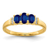 Polished Triple Gemstone and Diamond Rings