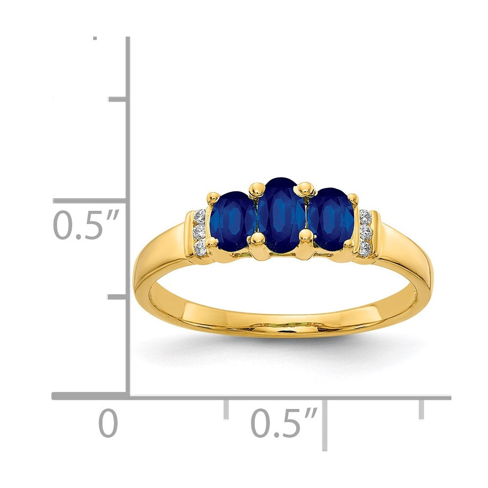 Polished Triple Gemstone and Diamond Rings