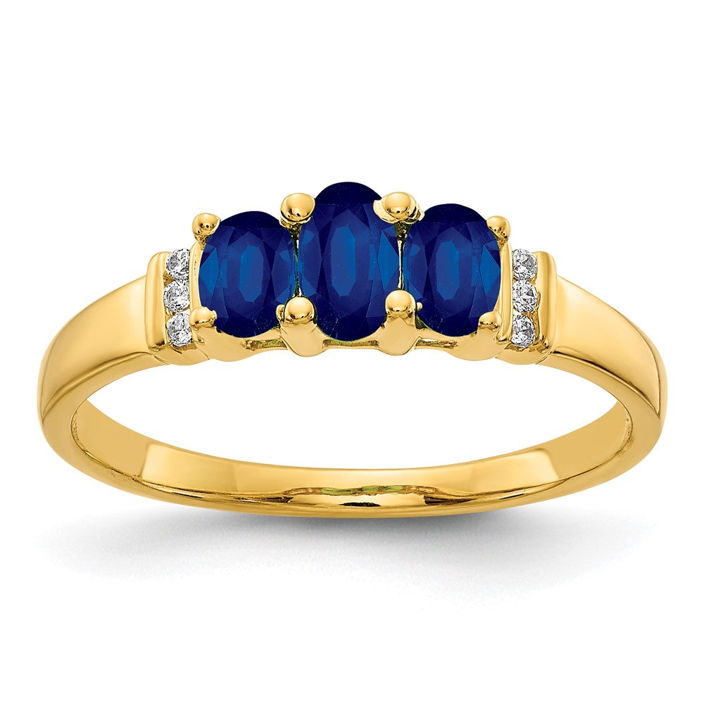 Polished Triple Gemstone and Diamond Rings