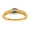 14k Oval East-West Sapphire and Diamond Ring