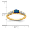 14k Oval East-West Sapphire and Diamond Ring