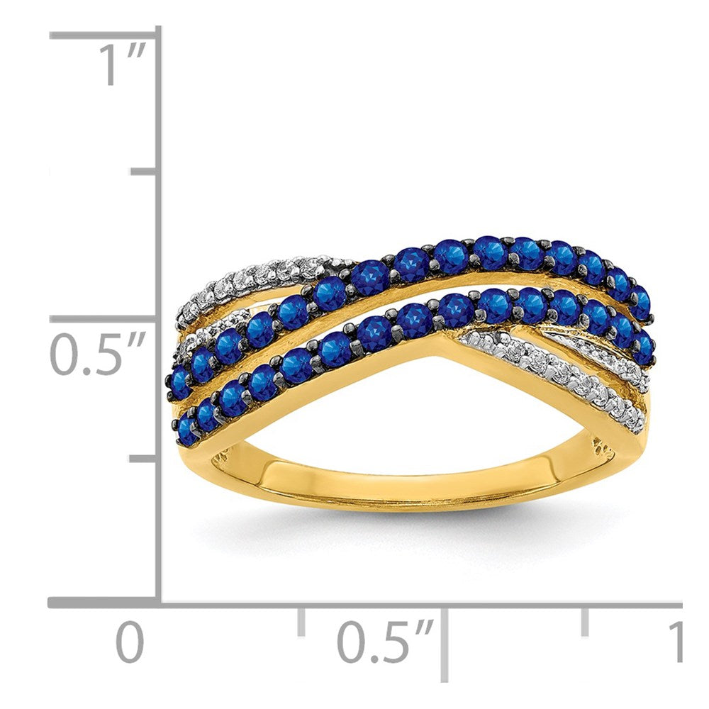 14k Sapphire and Diamond Ring
