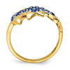 14k w/ Rhodium Diamond and Sapphire Dolphins Ring