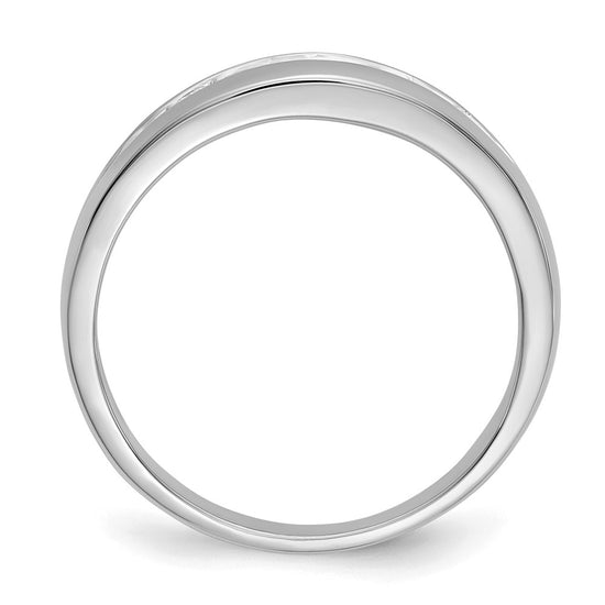 14k White Gold 1/3 carat Diamond 7-stone Mens Channel Ring