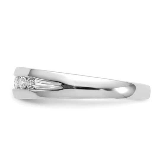 14k White Gold 1/3 carat Diamond 7-stone Mens Channel Ring