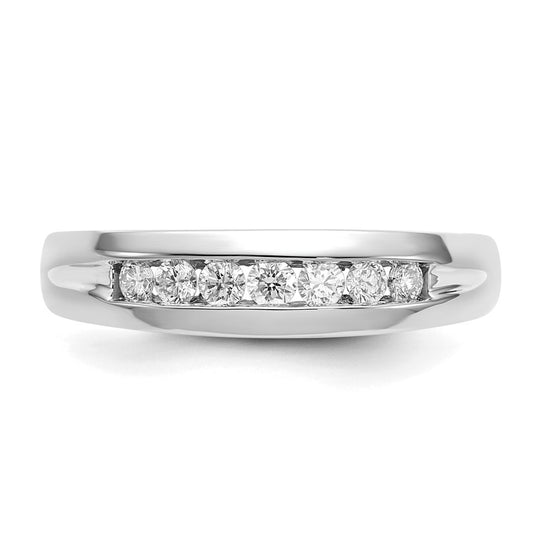 14k White Gold 1/3 carat Diamond 7-stone Mens Channel Ring