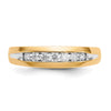 14k and White Rhodium 1/3 carat Diamond 7-stone Mens Channel Ring