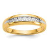 14k and White Rhodium 1/3 carat Diamond 7-stone Mens Channel Ring