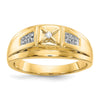 14k and Rhodium Diamond Mens Ring
