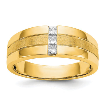 Mens Diamond Polished and Satin Rings