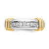 14k Two-tone Diamond Mens Ring