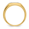 14k with Rhodium Diamond Mens Ring