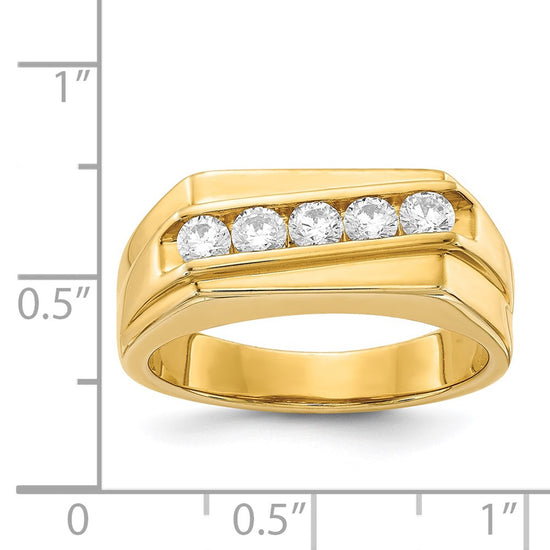 Diamond 5-stone Mens Rings
