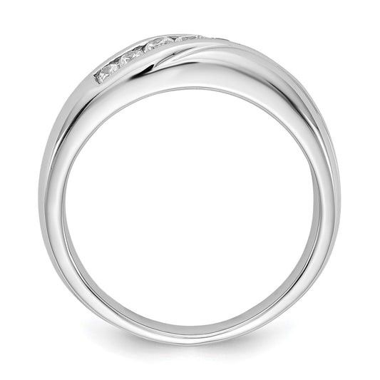 14k White Gold 1/3 carat Diamond 7-stone Mens Ring