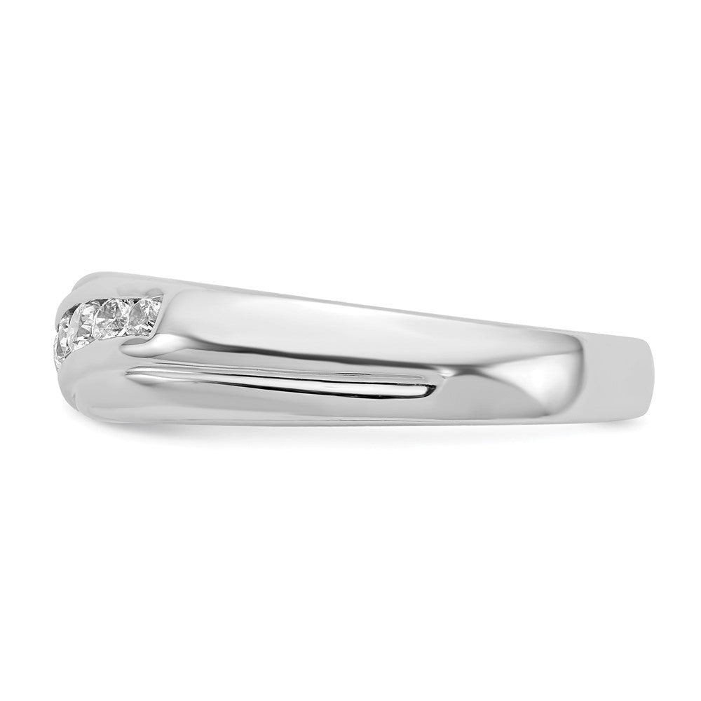 14k White Gold 1/3 carat Diamond 7-stone Mens Ring