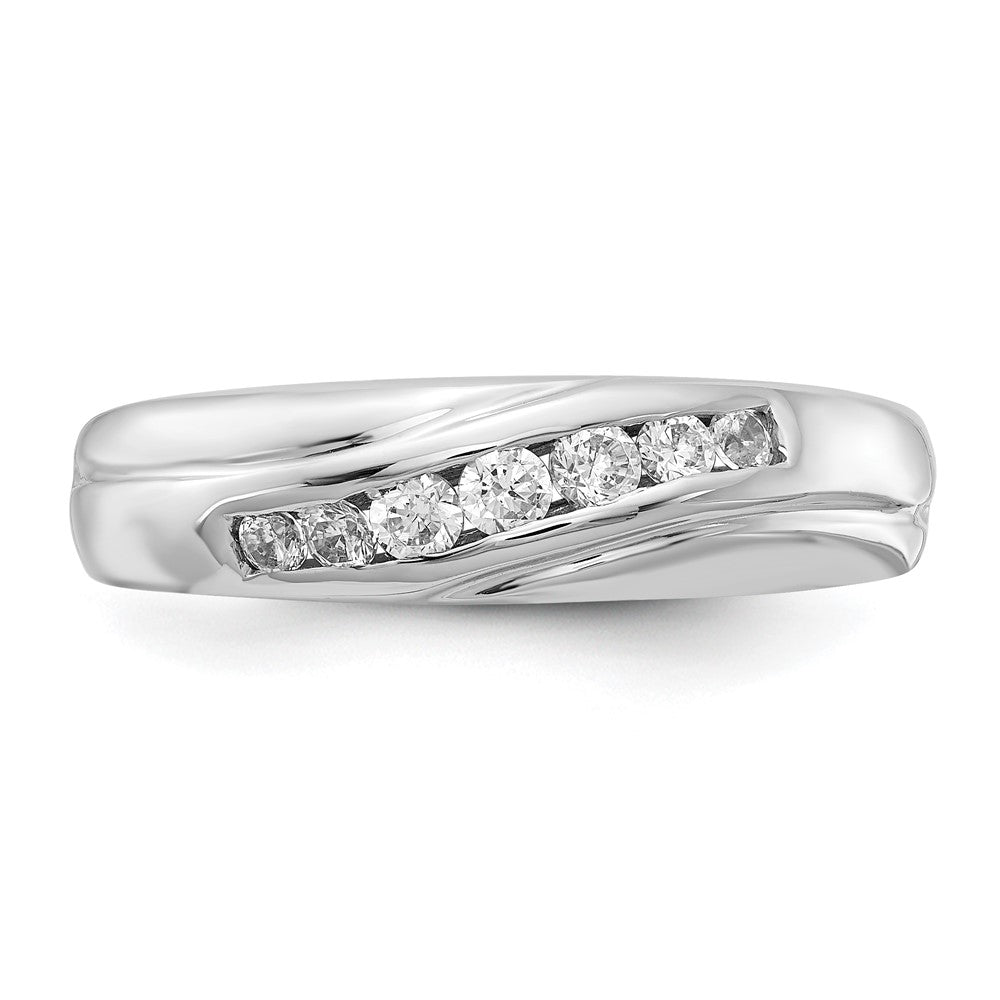 14k White Gold 1/3 carat Diamond 7-stone Mens Ring