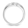 14k White Gold 1/10 carat Diamond 3-stone Mens Ring