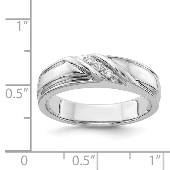 14k White Gold Diamond Mens Ring
