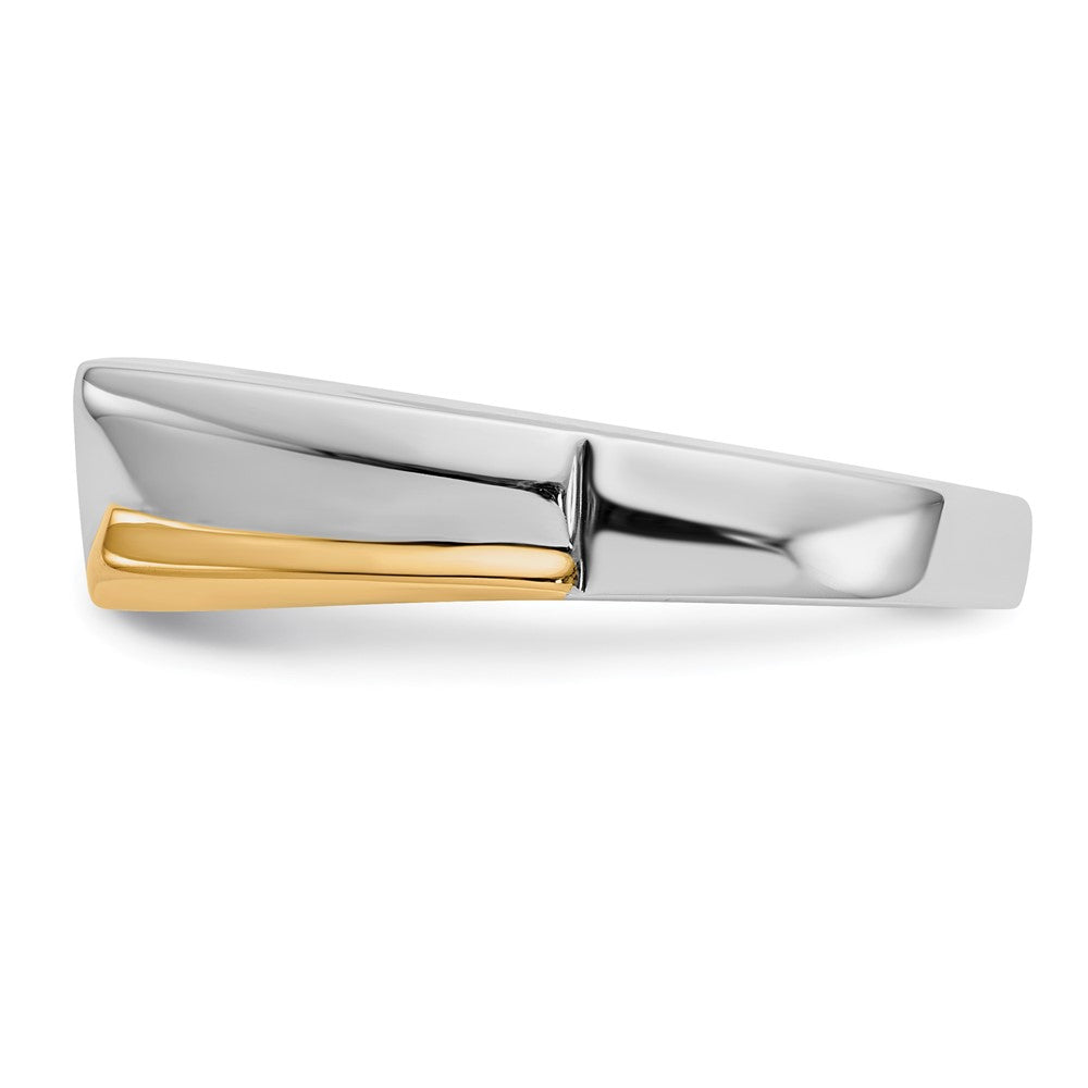 14k Two-tone 1/5 carat Diamond 3-stone Mens Ring