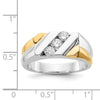 14k Two-tone Gold Diamond Mens Ring