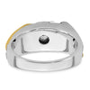14k Two-tone 1/2 carat Lab Grown Diamond VS/SI+ G+ Three Stone Complete Men's Ring