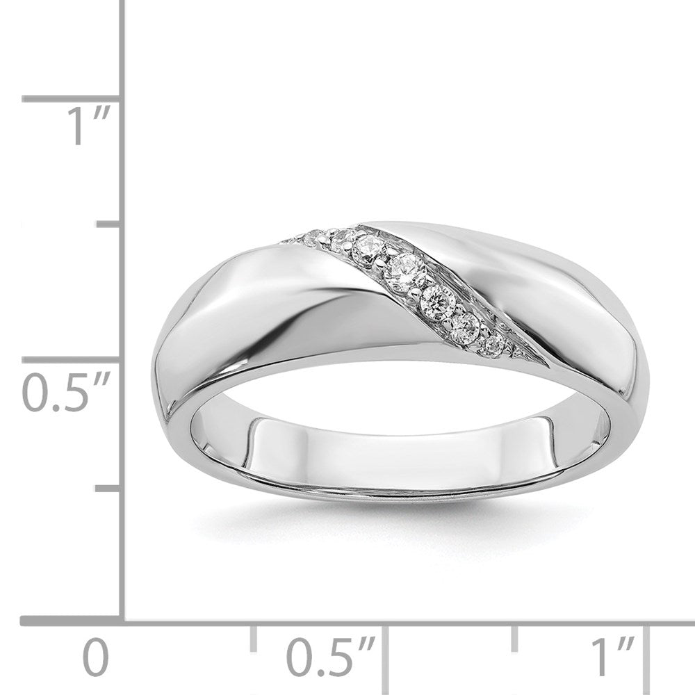 14k White Gold Diamond Mens Ring