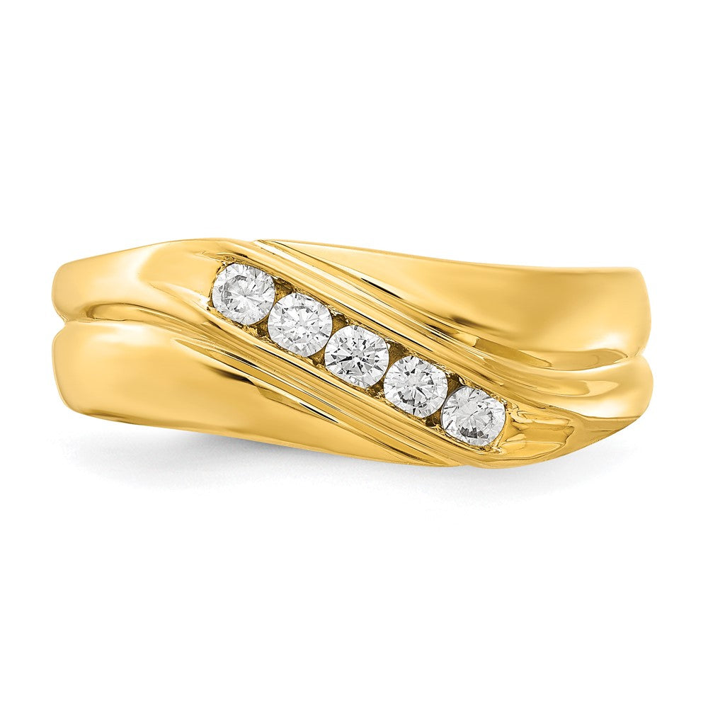 IBGoodman 14k 1/3 carat Lab Grown Diamond VS/SI+ G+ Five Stone Complete Men's Ring