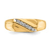 14k White Gold 1/8 carat Lab Grown Diamond VS/SI+ G+ Six Stone Complete Men's Ring