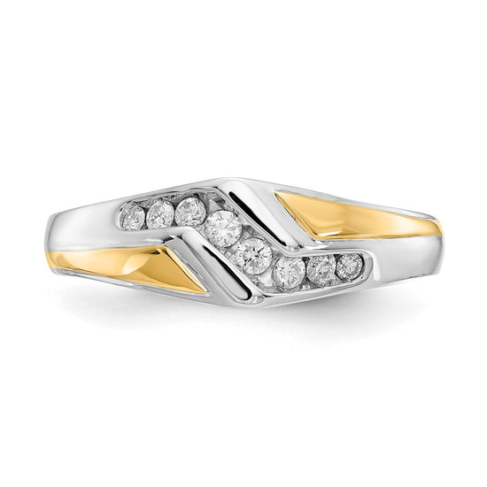 14k Two-tone 1/4 carat Lab Grown Diamond VS/SI+ G+ Complete Men's Ring