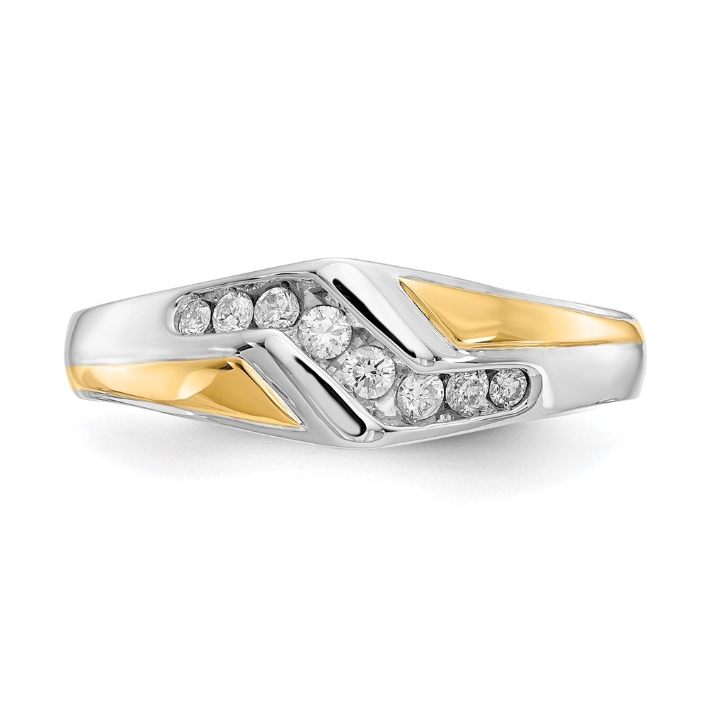 14k Two-tone 1/4 carat Lab Grown Diamond VS/SI+ G+ Complete Men's Ring