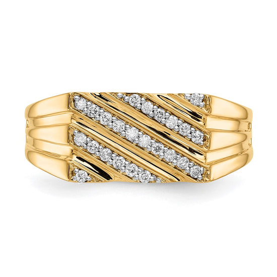 14k 1/4 carat Lab Grown Diamond VS/SI+ G+ Complete Men's Ring