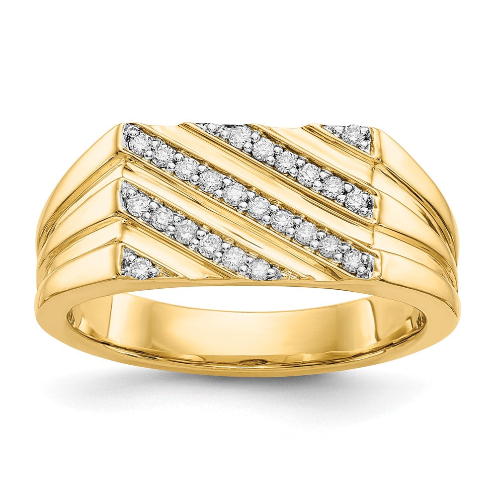 14k 1/4 carat Lab Grown Diamond VS/SI+ G+ Complete Men's Ring