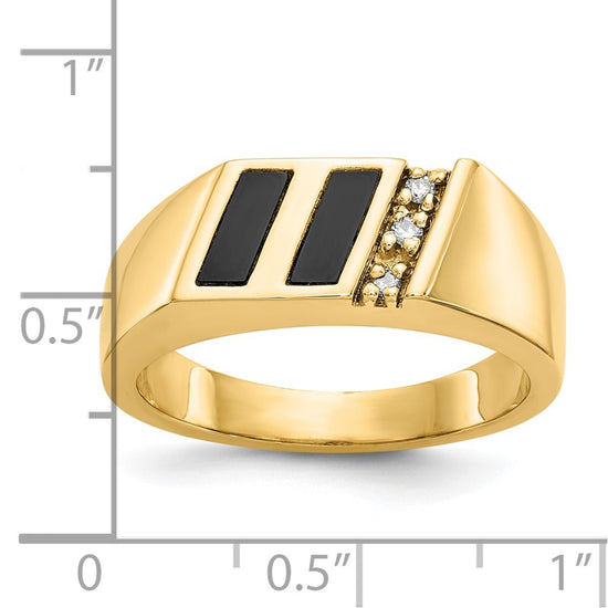 Gold Onyx and Diamond Rings