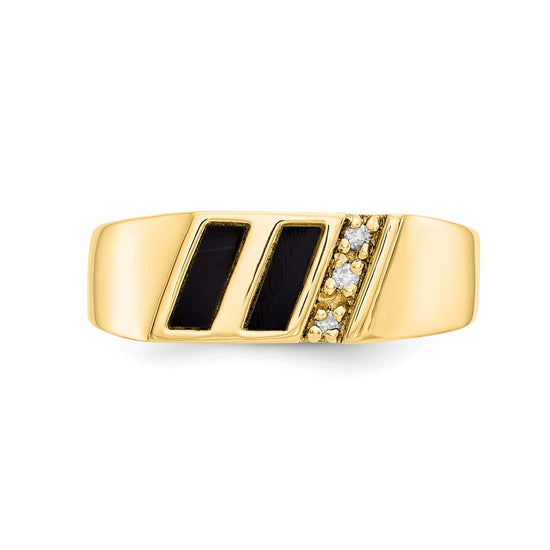 Gold Onyx and Diamond Rings