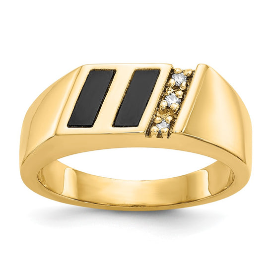 Gold Onyx and Diamond Rings